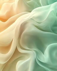 Obraz premium A soft, flowing fabric background with gentle gradients of teal and peach, perfect for design and artistic projects.