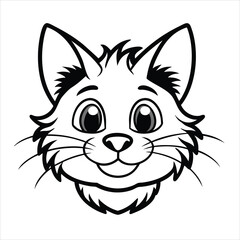vector illustration of cartoon cat