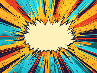 Abstract comic book illustration , speech bubble chat text frame effect background,with halftone effects. Generative Ai