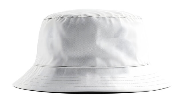 White bucket hat isolated on a transparent background perfect for showcasing minimalist accessories and modern fashion trends, ideal for summer styling, beach outings, and casual outdoor wear.