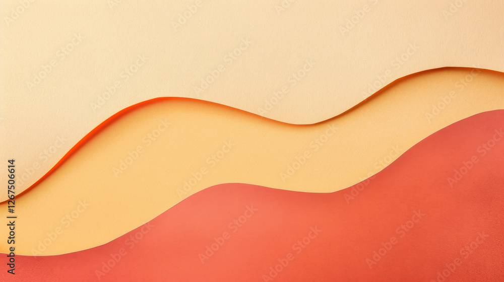 Aufkleber soft waves of orange and peach paper create warm, inviting background. gentle curves and smooth text