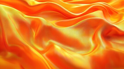 Obraz premium Smooth and Shiny Orange Fabric Texture with Elegant Wave Patterns