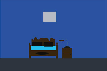 Bedroom interior illustration