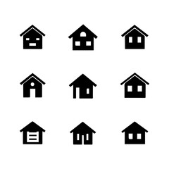 A Set Of Minimalist Home And Real Estate Silhouettes