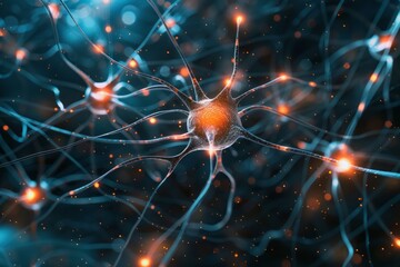 Intricate Neural Network Connections in a Colorful Space Background