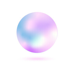 Rainbow glass ball, crystal, bubble on white background.