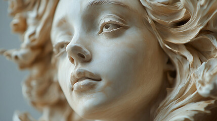 The marble statue is a masterpiece of classical art. Its exquisite detail and realistic features are truly breathtaking.