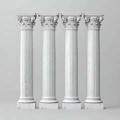 3D Marble Ionic Architectural Column Rendering