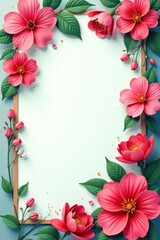 Obraz premium Vibrant letterhead with bright flowers , studio, design, colorful