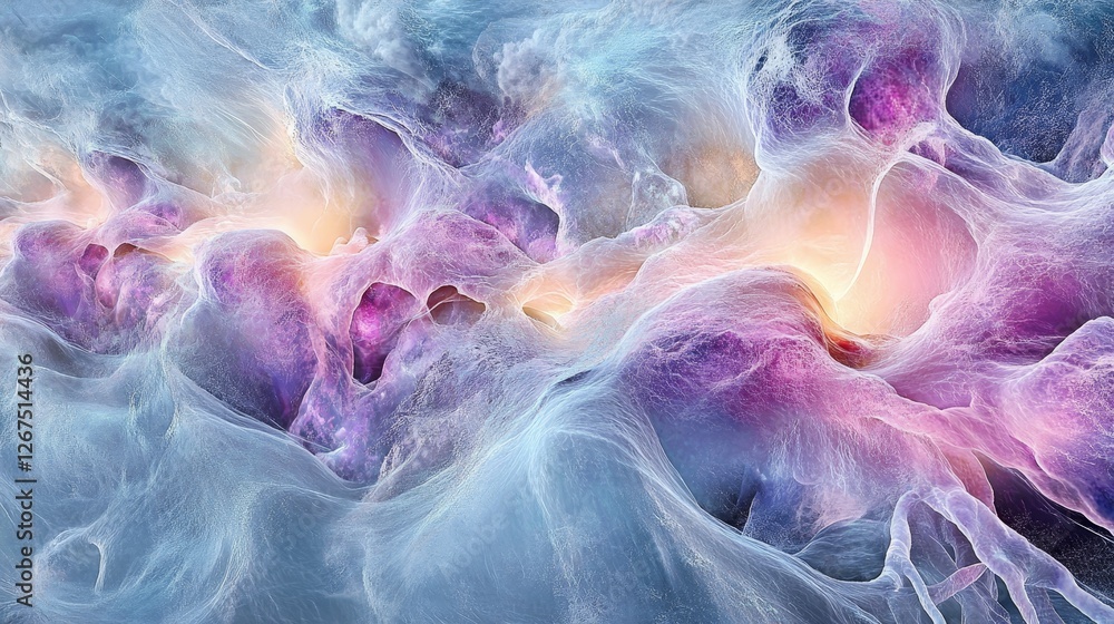 Poster abstract neural network brain connections, synapses firing, artificial intelligence, digital art