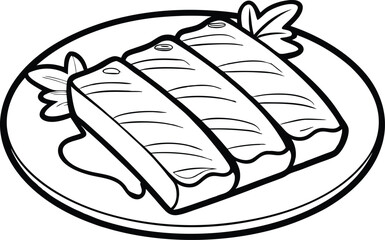 Delicious Grilled Salmon Filets on Plate with Garnish