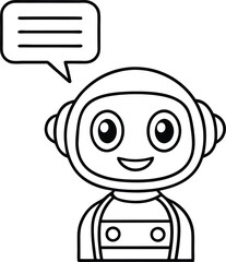 Fototapeta premium Friendly Robot Chatbot AI Assistant Virtual Helper Digital Communication
