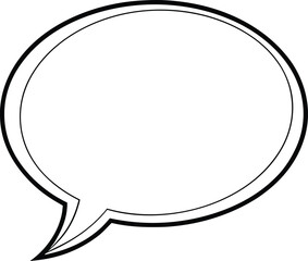Blank Speech Bubble Dialogue Box Outline Graphic Design Element