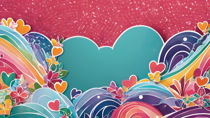 Floral design template with copyspace. Abstract modern floral background design template. AI generated image