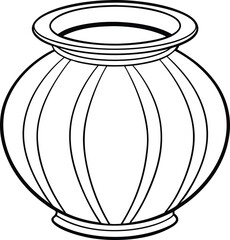 Ornate Decorative Pot Classic Design, Round Shape, Elegant Lines