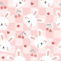 Animals Cute Seamless Pattern, adorable design for kids, vector illustration
