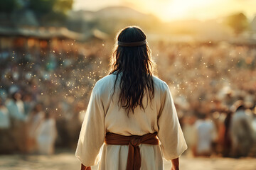 Jesus Christ preaches to the people