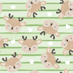 Animals Cute Seamless Pattern, adorable design for kids, vector illustration