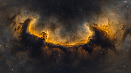 Obraz premium Stunning cosmic vista showcasing brilliant nebulous formations against the backdrop of distant stars