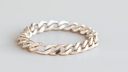 Obraz premium Silver chain bracelet, studio shot