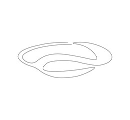 Plate kitchen continuous line. Continuous one line drawing plate. plate, equipment concept. Single line drawing