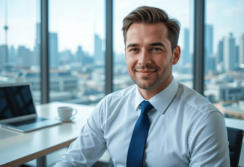 Confident Black Businessman in Modern Office