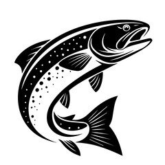 Brown trout jumping vector