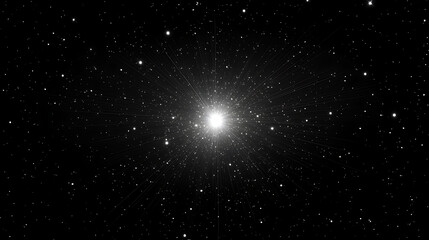 Naklejka premium Center Point White Light Starry Space Sky Bursting Forward with Brightness Exploration of Universe