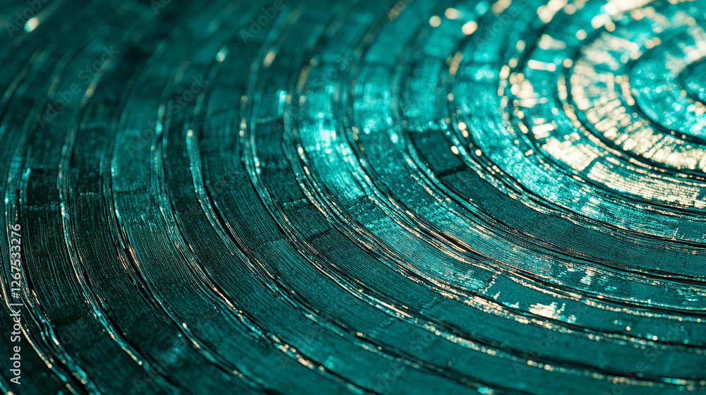 Poster Intricate patterns of vibrant teal circles create an enchanting texture that captivates the viewer's imagination in a serene setting