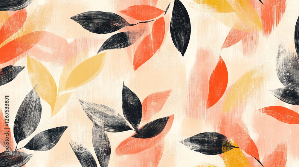 Poster vibrant autumn leaves create a visually stunning abstract pattern full of color and movement