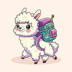 Adorable Llama Hiking in Scenic Mountains