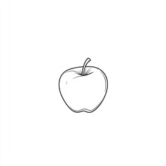 Obraz premium Simple Outline Drawing of an Apple
