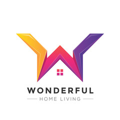 Modern Letter W Home Logo. Modern logo combining letter W and house shape. Perfect for real estate, construction, or property management businesses. Clean, professional, and memorable design.