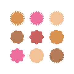 star burst label badge sticker vector design template