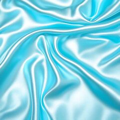 Obraz premium Lustrous turquoise fabric, elegantly draped with soft curves and shimmering highlights, evokes fluidity and a sense of luxury.