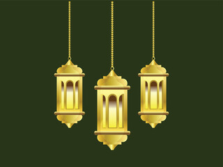 Obraz premium flat lantern lamp ramadan lampion