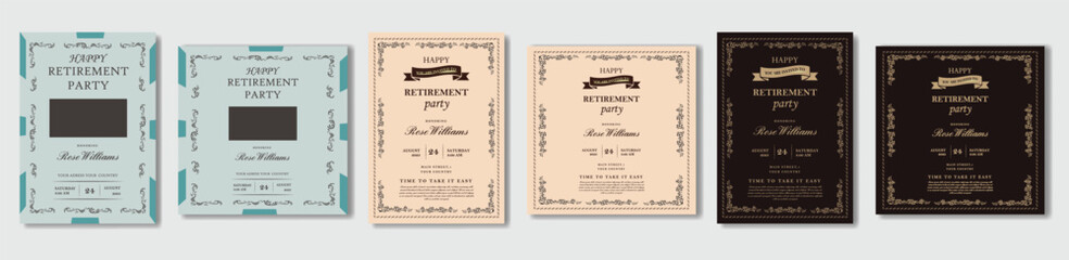Retirement Flyer Design Template. Retirement Party Invitation Layout, square banner, and a4 poster, Retirement flyer template. Happy retirement party flyer design.