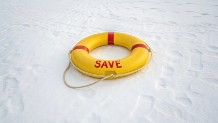 Yellow Life Preserver in Snow