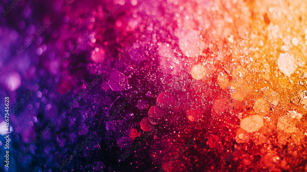 Poster vibrant abstract composition of colorful bokeh lights creating a mesmerizing gradient effect in a dr