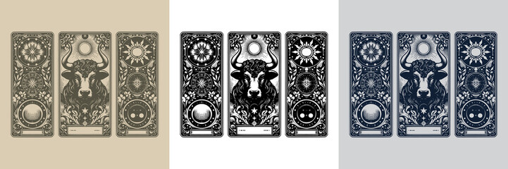 angry bull vector playing card tattoo design