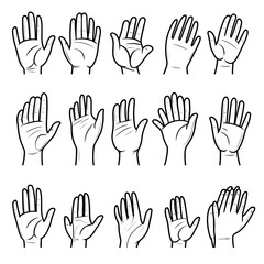 Diverse Hands Raised in Unity Showing Support and Participation,