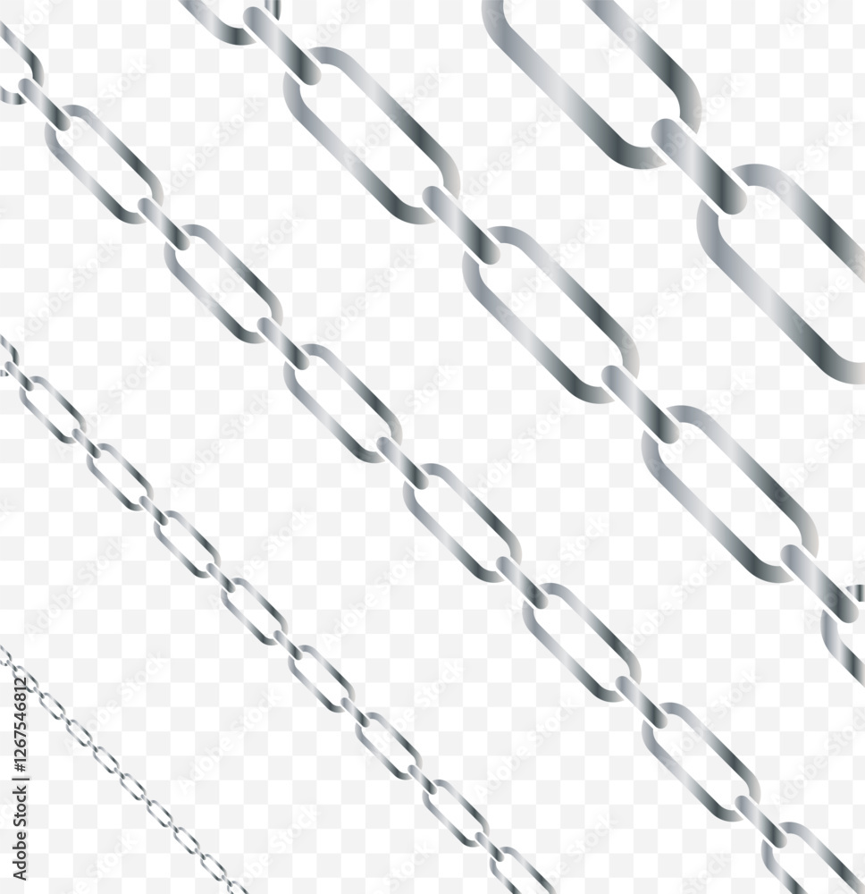 Poster abstract chain round frame. black circle frames with chains patterns isolated transparent background