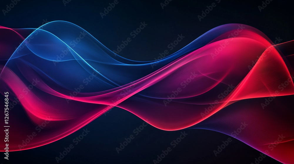 Poster vibrant waves of color dance gracefully across the dark background in an enchanting display of light
