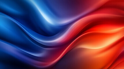 Obraz premium Flowing waves of vibrant colors creating a mesmerizing abstract pattern in shades of blue and red