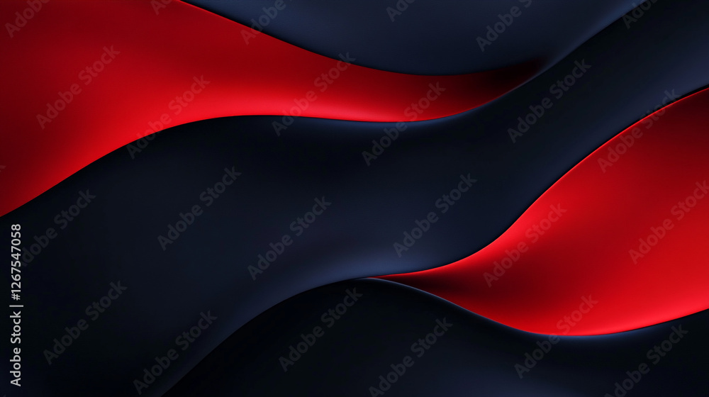 Aufkleber luminous waves of red and black dance together in a striking abstract display of color and form