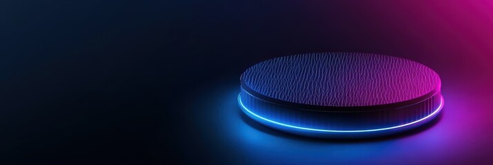 Creative graphic layout showcasing digital technology in a vibrant neon atmosphere