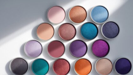Exploring the Color Palette of Circular Eyeshadow Shades Featuring a Variety of Tones and Hues