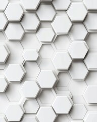 Naklejka premium A seamless pattern of white hexagonal tiles creating a modern and stylish background.