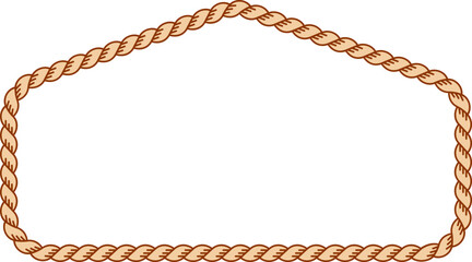 Illustration of a simple rope frame with blank copy space. Empty space with rope border for your design. 