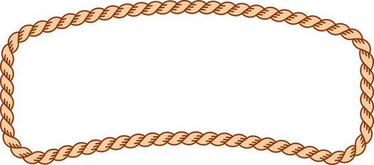 Illustration of a simple rope frame with blank copy space. Empty space with rope border for your design. 